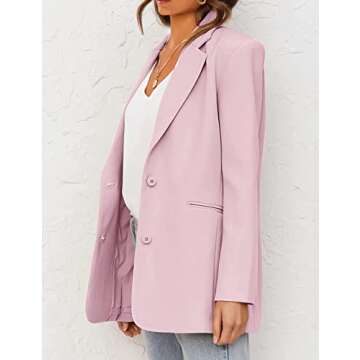 MEROKEETY Women's 2024 Fall Casual Blazers Long Sleeve Lapel Open Front Button Work Blazer Jackets w...