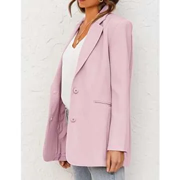 MEROKEETY Women's 2024 Fall Casual Blazers Long Sleeve Lapel Open Front Button Work Blazer Jackets w...