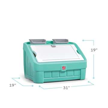 Step2 2-in-1 Toy Box & Art Lid - Durable Kids Toy Organizer & Easel