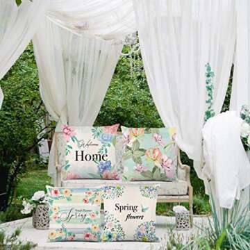Vibrant Spring Pillow Covers Set of 4 for Home Decor