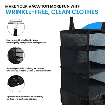 Portable Hanging Travel Shelves for Effortless Packing