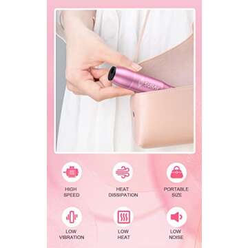 Subay Electric Nail Drills for Acrylic Nails Professional Portable Electric Nail File for Gel Nails, Manicure Pedicure, E File With Nail Drill Bits and Sanding Bands for AT-Home and Salon Use