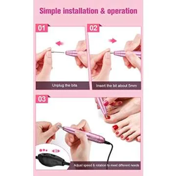 Subay Portable Electric Nail Drill for Acrylic and Gel Nails