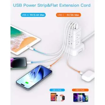 One Beat 12-in-1 Tower Surge Protector Power Strip