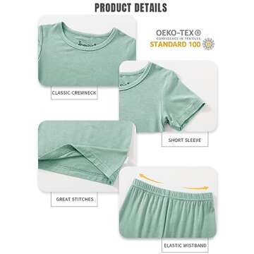 Jimonda Cool Bamboo Baby Pajama Sets for Toddler Sleep