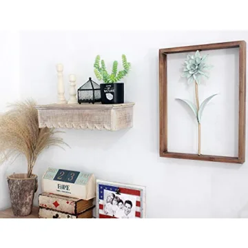 Funerom Rustic Wall Mounted Wood Floating Shelves