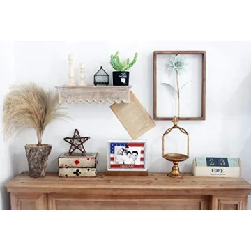 Funerom Rustic Wall Mounted Wood Floating Shelves