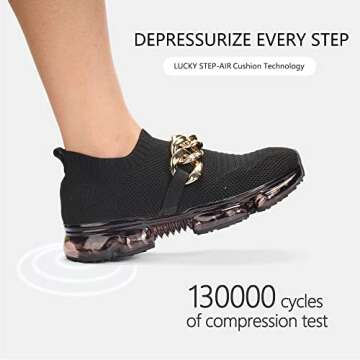 LUCKY STEP Women Air Cushion Fashion Sneakers Breathable Casual Comfortable Lightweight Walking Shoe...