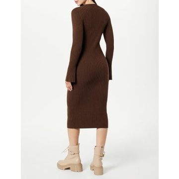 Stylish Women's Bell Sleeve Sweater Dress by The Drop