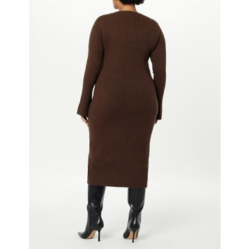 Stylish Women's Bell Sleeve Sweater Dress by The Drop
