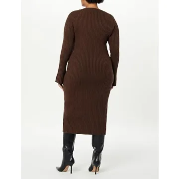 Stylish Women's Bell Sleeve Sweater Dress by The Drop