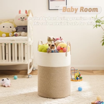 Artfeel Cotton Rope Laundry Basket, 60L Stylish Storage