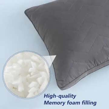 DOWNCOOL Quilted Memory Foam Body Pillow for All Sleepers