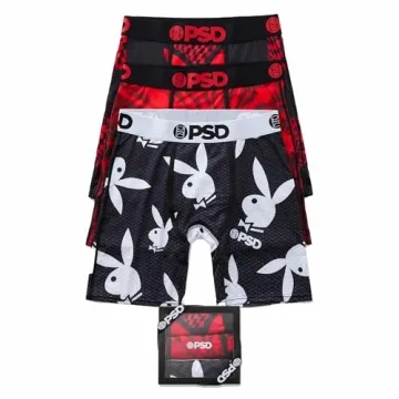 PSD Men's Playboy Kit 3-Pack Boxer Briefs Soft Breathable