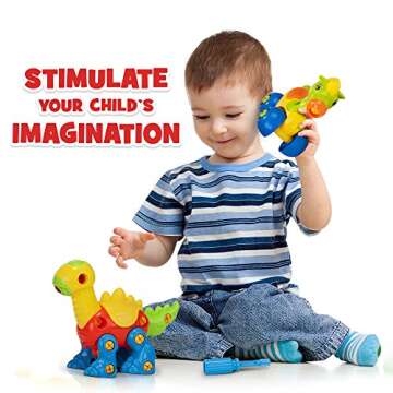 Creative Kids Build & Learn Dinosaur Take Apart Toy Set with Tools Interlocking STEM Educational Bui...