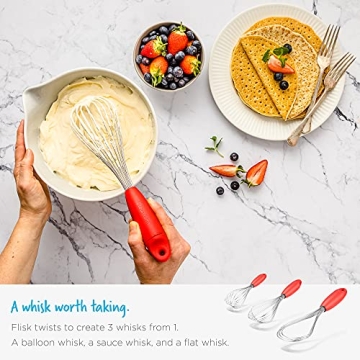 Dreamfarm Flisk 3-in-1 Space-Saving Whisk - Perfect for Every Kitchen