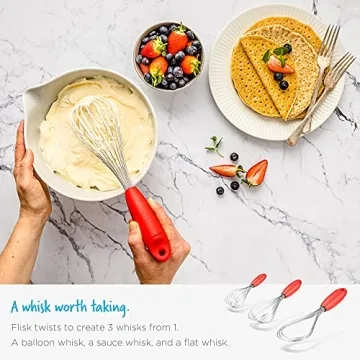 Dreamfarm Flisk 3-in-1 Space-Saving Whisk - Perfect for Every Kitchen