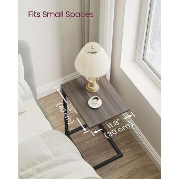 VASAGLE Stylish C-Shaped Side Table for Living Room