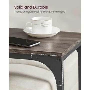 VASAGLE Stylish C-Shaped Side Table for Living Room