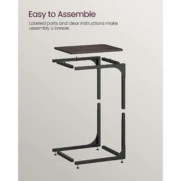 VASAGLE Stylish C-Shaped Side Table for Living Room