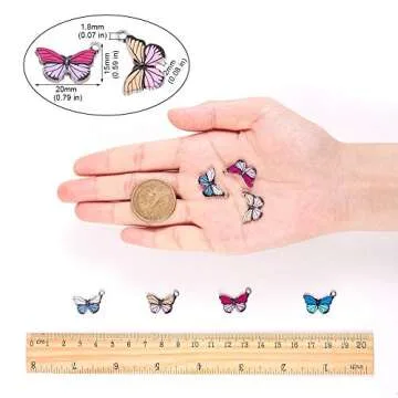 DIY Jewelry Charm Set with Enamel Butterfly Design