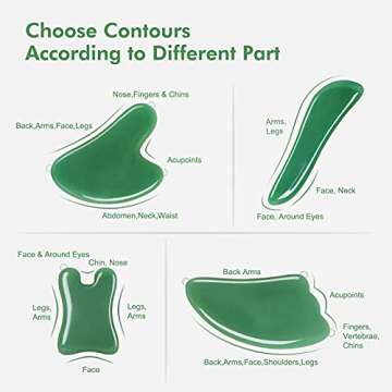 airogym Guasha Massage Tool，Natural Stone Gua Sha Board, 4PCS Guasha Stone Scraping Massage Sets f...