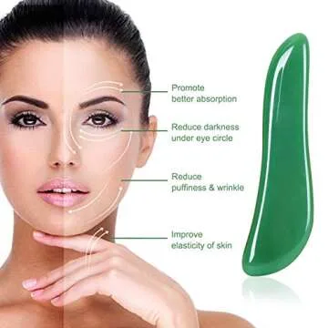 airogym Guasha Massage Tool，Natural Stone Gua Sha Board, 4PCS Guasha Stone Scraping Massage Sets for SPA Acupuncture Physical Therapy Muscle Knots Facial Caring Point Treatment