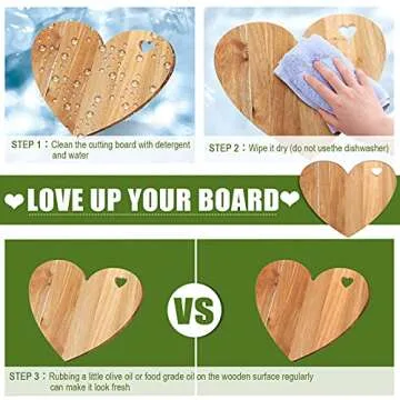 Patelai Valentine's Day Gifts Heart Shaped Cutting Board Acacia Wood Bread Board Cheese Serving Platter Serving Charcuterie Board for Meat Cheese and Vegetables(Heart Hole Style)
