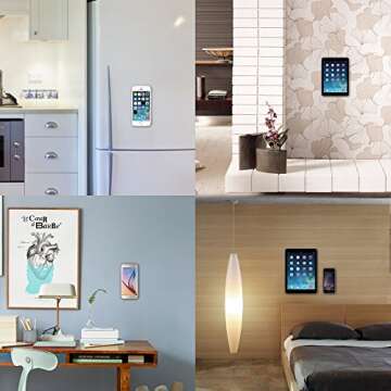 Nekteck Universal Stick on Flat Magnetic Car Mount Phone/Key Holder for iPhone X/8/7 6S/ 6 6 Plus, SE, Galaxy S9/S8 S6/S7 Note 9 8 5, LG G7 G6, Pixel 3/2 XL Nexus 6P 5X, Echo Dot More [2Pack]