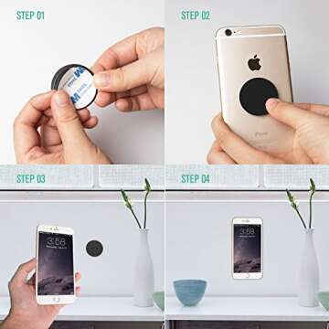 Nekteck Universal Stick on Flat Magnetic Car Mount Phone/Key Holder for iPhone X/8/7 6S/ 6 6 Plus, SE, Galaxy S9/S8 S6/S7 Note 9 8 5, LG G7 G6, Pixel 3/2 XL Nexus 6P 5X, Echo Dot More [2Pack]