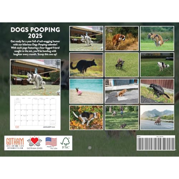 Funny Dogs Pooping Calendar 2025 - Unique Gift Idea