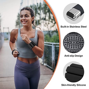 66FIT Wrist Ankle Weights Set of 2 (1Lb Each) Adjustable for Women Men Kids Increase Training Intensity Sets Strength Walking Running VR Sports Yoga Pilates Gym, Black