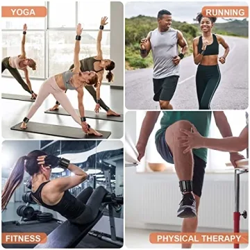 66FIT Wrist Ankle Weights Set of 2 (1Lb Each) Adjustable for Women Men Kids Increase Training Intensity Sets Strength Walking Running VR Sports Yoga Pilates Gym, Black