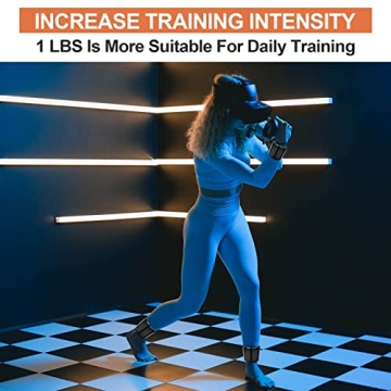 66FIT Wrist Ankle Weights Set of 2 (1Lb Each) Adjustable for Women Men Kids Increase Training Intensity Sets Strength Walking Running VR Sports Yoga Pilates Gym, Black