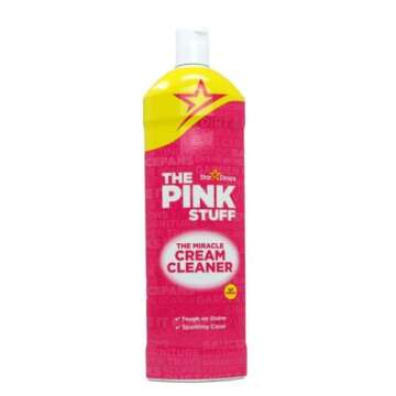 The Pink Stuff - The Miracle Cleaning Paste(850g), Multi-Purpose Spray(750ml), Cream Cleaner(500ml), Bathroom Foam(750ml) And 1 Microfiber Cloth(Color may vary) Bundle
