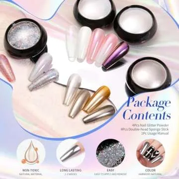 BORN PRETTY Chrome Nail Powder Set for Stunning Nail Art