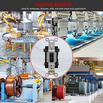 ENERLITES 20 Amp Double-Pole Toggle Light Switch - Black, Industrial Grade, UL Listed