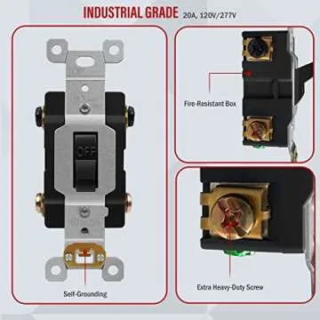 ENERLITES 20A Double-Pole Toggle Light Switch, UL Listed