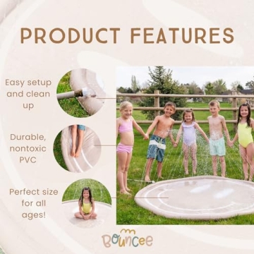Bouncee Splash Pad for Kids - Fun Outdoor Water Toy 68"