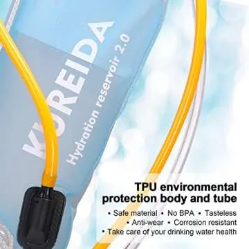 KUREIDA Dual Hydration Bladder 2 Liter,Water Bladder for Hiking Backpack Leak Proof,Water Reservoir for Hydration Pack,BPA Free,Carry Water and Electrolytes,TPU Material