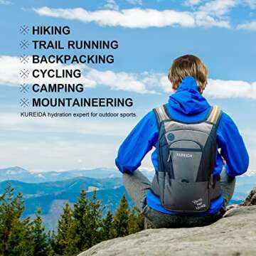 KUREIDA Dual Hydration Bladder 2 Liter,Water Bladder for Hiking Backpack Leak Proof,Water Reservoir for Hydration Pack,BPA Free,Carry Water and Electrolytes,TPU Material