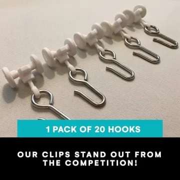 Room Dividers Now Curtain Track Roller Hooks 20 Pack