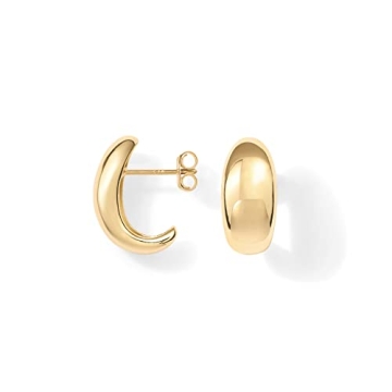 PAVOI 14K Yellow Gold Dome Hoop Huggies - Elegant & Sustainable