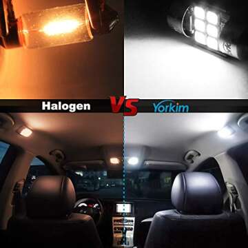 Yorkim 28mm De3175 LED Bulb White Super Bright LED Festoon 28mm 29mm LED Error Free CANBUS 6-SMD 283...