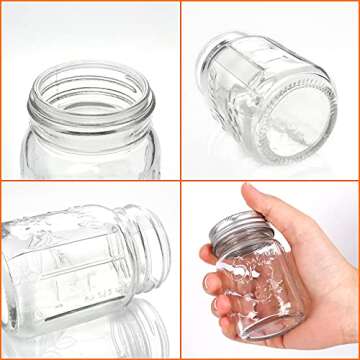 CycleMore 15 Pack 4oz Glass Mason Spice Jars with Lids