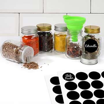 CycleMore 15 Pack 4oz Glass Mason Spice Jars with Lids
