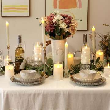 NURADA Flameless Candles with Remote Timer: 3D Wick Battery Operated Led Pillar Unbreakable Acrylic Fake Candle Set for Home Decoration Romantic Ambiance - Pure White 3 Pack