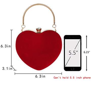 Aisa Choice Baby Girls Heart Shaped Clutch Purse - Adorable Red Accessory for Little Fashionistas