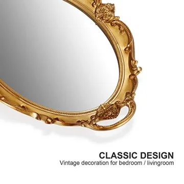 OMIRO Decorative Wall Mirror Antique Gold Elegant Design