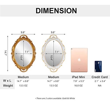 OMIRO Decorative Wall Mirror Antique Gold Elegant Design